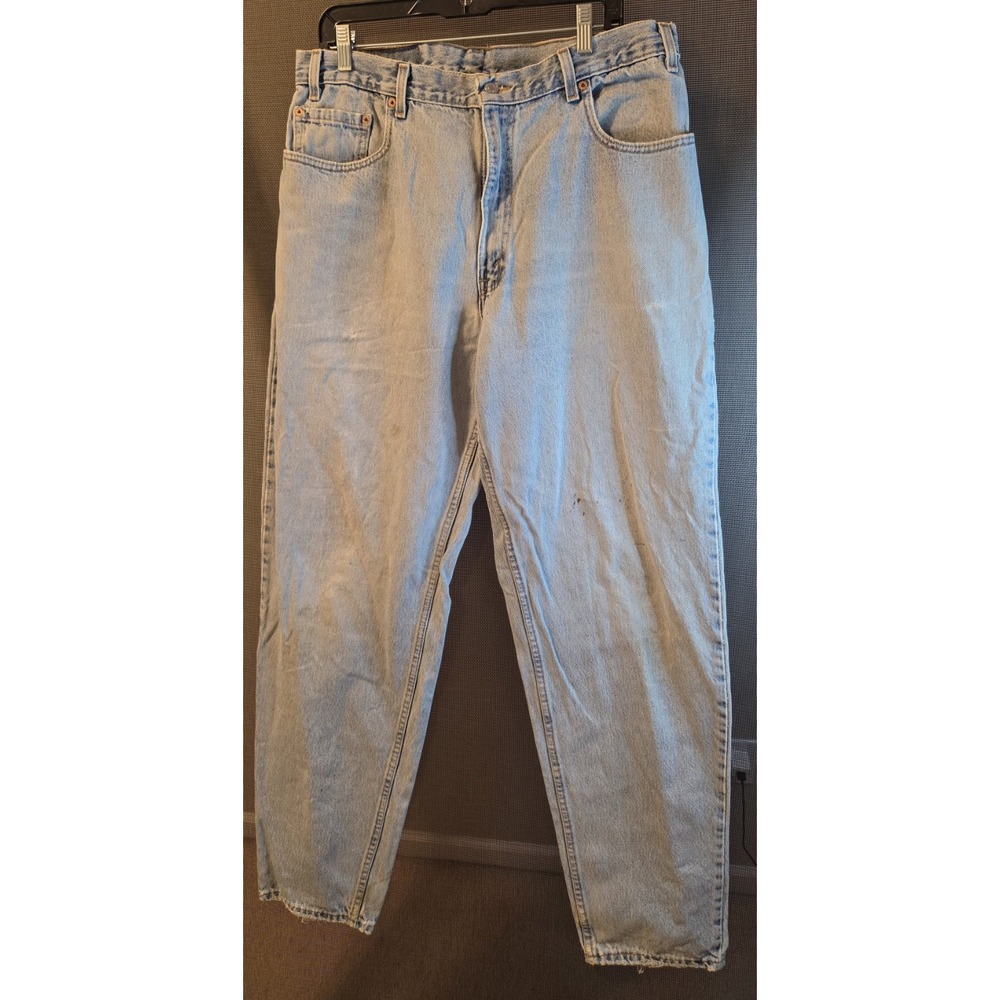 Levi's 560 Comfort Fit Jeans Men's 36x34 Light Wash Distressed Faded Denim